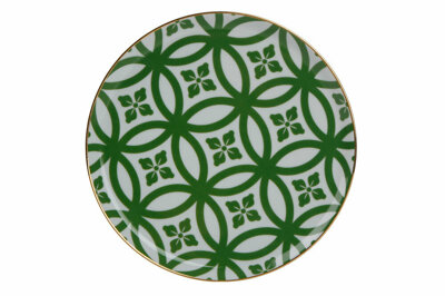 Porland Morocco Desen1 Yeşil Düz Tabak 20cm